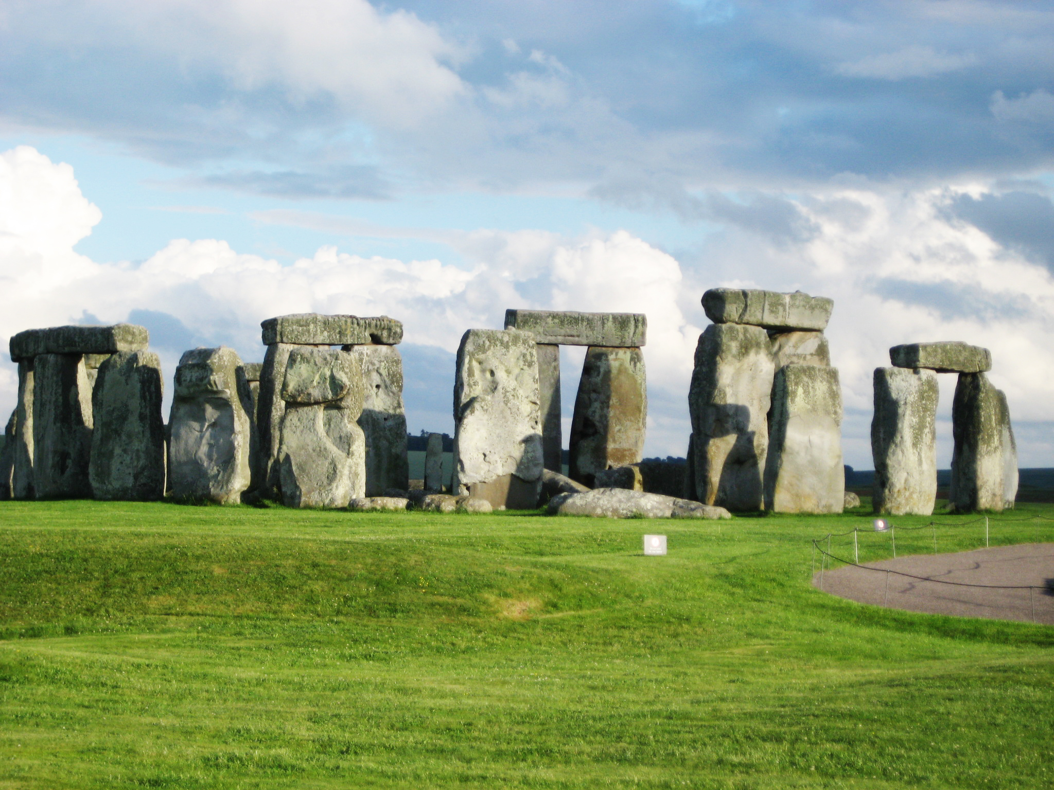 Large standing stones in a circle